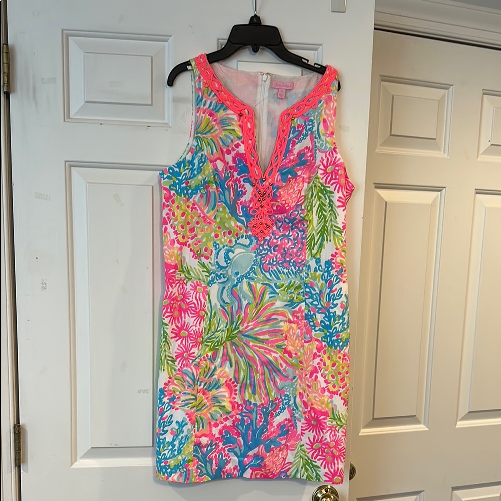 Lilly Pulitzer Multicolor Coral Reef Print Mini Dress - Pink, Blue, Green